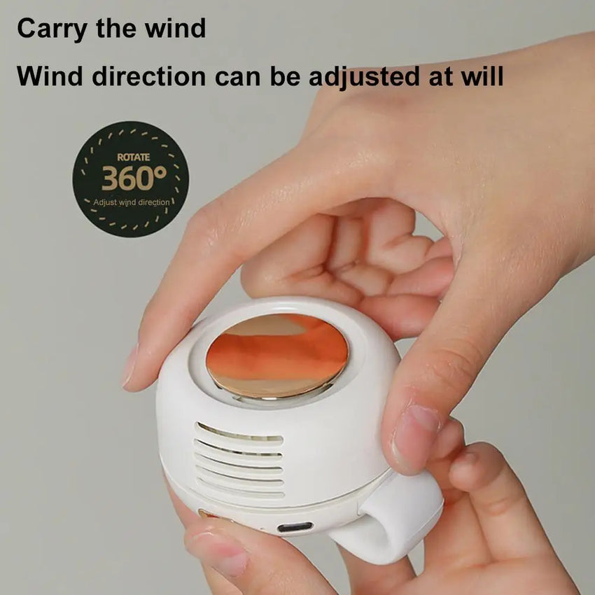 Portable Silent Mini Bladeless Electric Fan,Small fan Clip on Shirt Waist Mini Bladeless Fan Adjustable 3-Speed For Outdoor