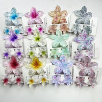 3Pcs/Set Sweet Flower Colroful Gradient Hair Claws Ponytail Cip Clamp Barrettes Hairpins For Women Girl Beach Hair Accessories