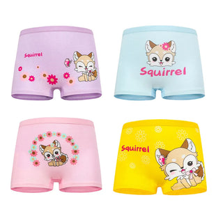 4 Pieces/lot Design Children's Girls Panties Cotton Soft Pretty Cartoon Unicorn Child Underwear for Girls Kids Boxer Breathable