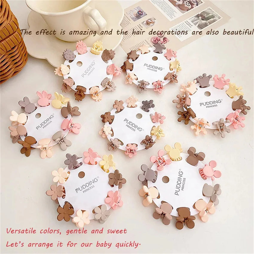 10Pcs/Set Mini Cute Oatmeal Color Clip Hyuna Style Solid Color Hair Clip Children's Bangs Broken Hair Clip Hair Accessories
