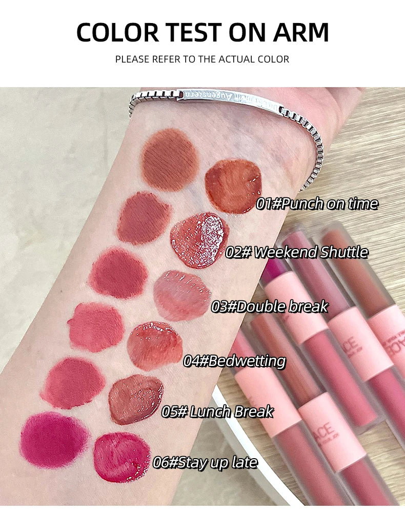 CACE Sexy Red Liquid Lipstick Moisturizing Lip Glaze Tint Long Lasting Matte Lip Mud Waterproof Velvet Lipstick Lips Cosmetics