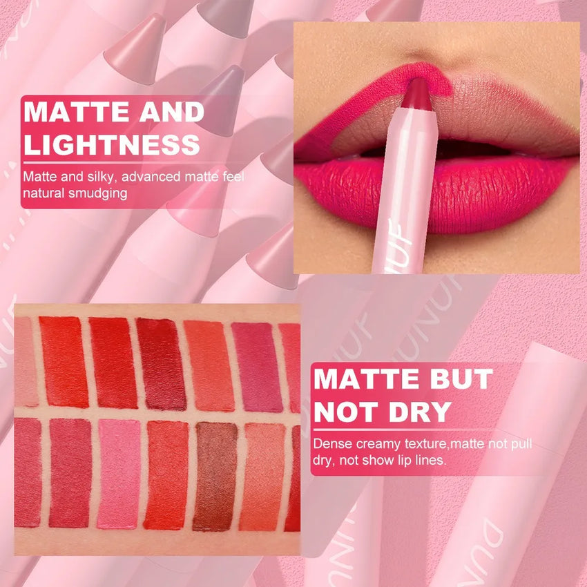 Nude Brown Lip Liner Pencil 18 Color Red Contour Tint Labial Makeup Waterproof Matte Lipstick Crayon Pen Lip Contouring Cosmetic