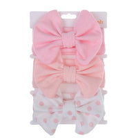 3Pcs/Set Cute Cotton Bows Baby Headbands Newborn Infant Ealstic Hairbands Boys Girsl Dot Striped Flower Print Kids Headwraps