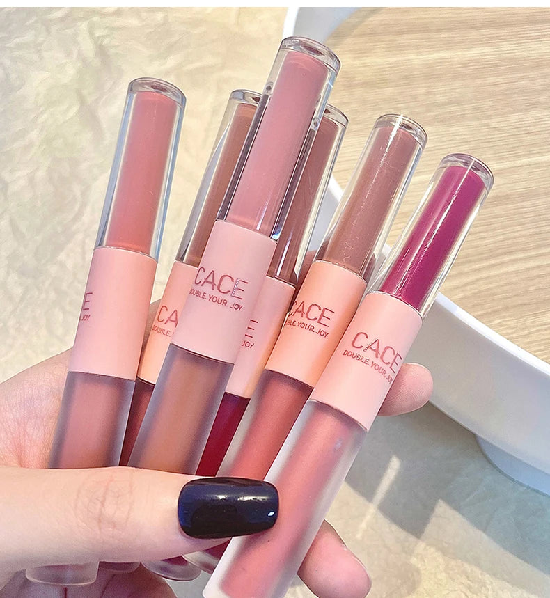 CACE Sexy Red Liquid Lipstick Moisturizing Lip Glaze Tint Long Lasting Matte Lip Mud Waterproof Velvet Lipstick Lips Cosmetics