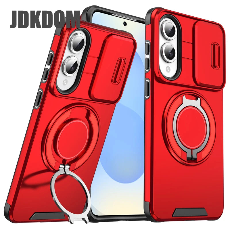 JDKDOM Push Window Case For Samsung S26 S25 Edge S24 S23 FE Plus Note 20 Ultra A57 A17 A07 A56 A36 A26 A16 A06 Bracket Cover