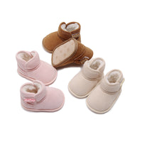 Baby Girls Boys Winter Ankle Boots Non-slip Newborn Snow Shoes Soft Bottom Fleece Warm Flats Casual Toddler Infant Walking Shoes