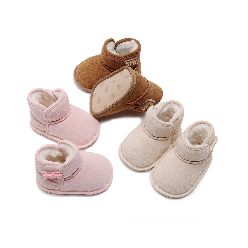 Baby Girls Boys Winter Ankle Boots Non-slip Newborn Snow Shoes Soft Bottom Fleece Warm Flats Casual Toddler Infant Walking Shoes