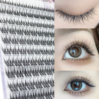 1/box 120 bundles Mink False Eyelash Natural Fishtail Lash 3D Russian Individual Eyelash Extension Cluster Makeup Tool Wholesale