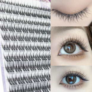 1/box 120 bundles Mink False Eyelash Natural Fishtail Lash 3D Russian Individual Eyelash Extension Cluster Makeup Tool Wholesale