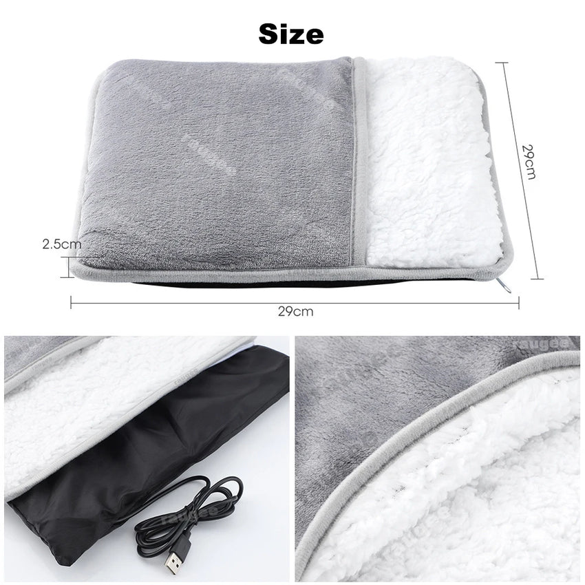 Foot Warmer USB Constant Temperature Foot Heating Pad for Home Bedroom Electric Foot Heater Soft Plush Winter Foot Warmer Mat