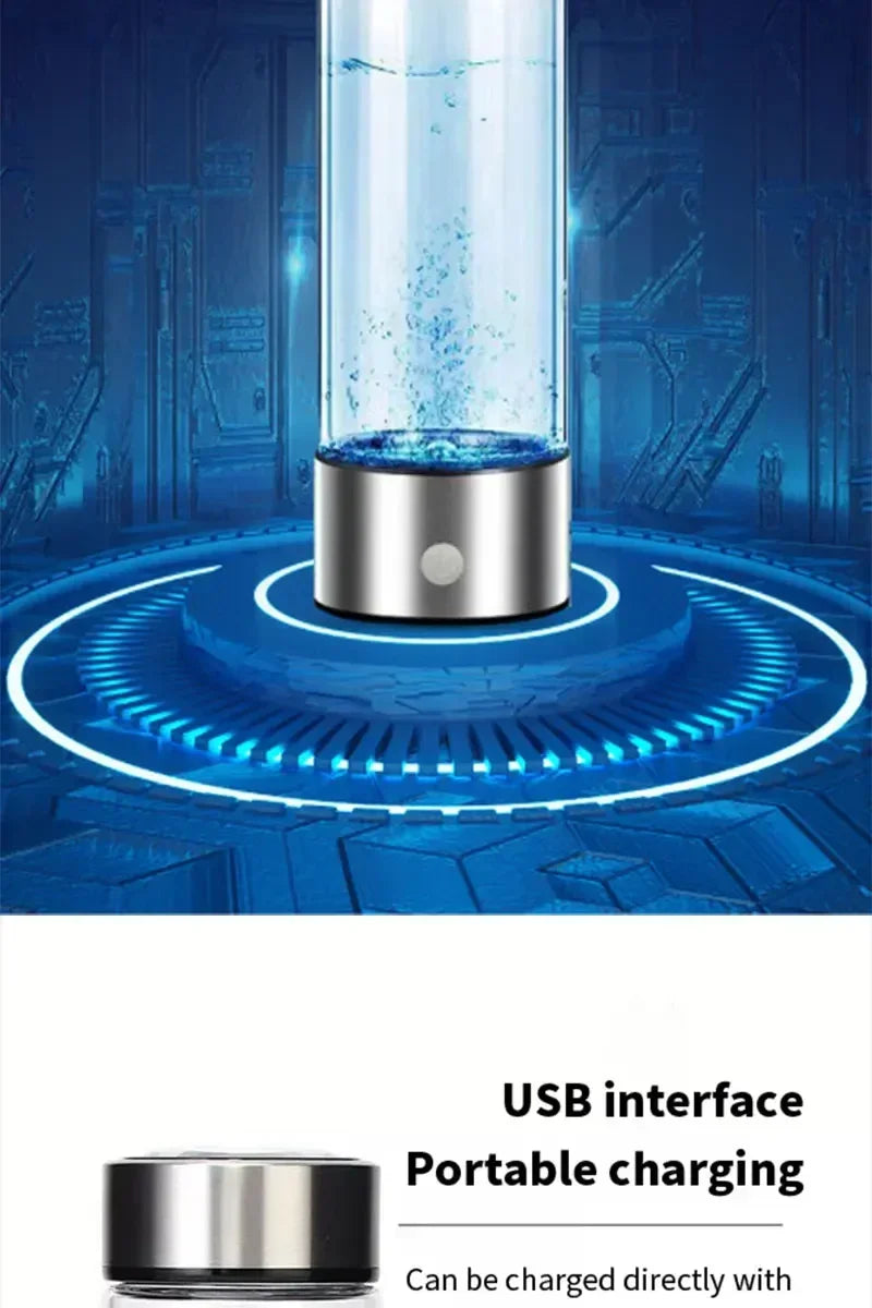 Rich Hydrogen Water Cup Portable Hydrogen Water H2 Generator Alkaline Maker Ionizer Bottle Super Antioxidan Titanium Filter