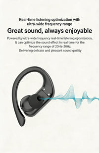 DACOM L19 Wireless Headphones Bluetooth 5.3 Earphones True with Mic Button Control Noise Reduction Earhooks Waterproof Headset