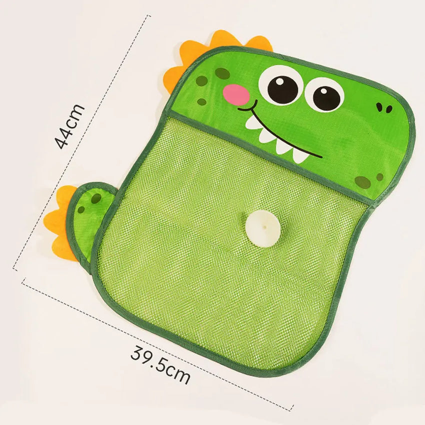 Baby Bath Toy Storage Bag Cartoon Cute Duck Mesh Quick Drying Bathroom Bath Bag with Suction Cup Drying Hanging Bag