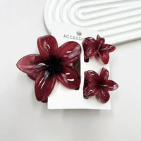 3Pcs/Set Sweet Flower Colroful Gradient Hair Claws Ponytail Cip Clamp Barrettes Hairpins For Women Girl Beach Hair Accessories