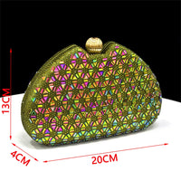 2026 New Elegant Green Pointed-Toe High Heels & Matching Bag Set with Diamond Design for Women's Party Wear - Italian Trend