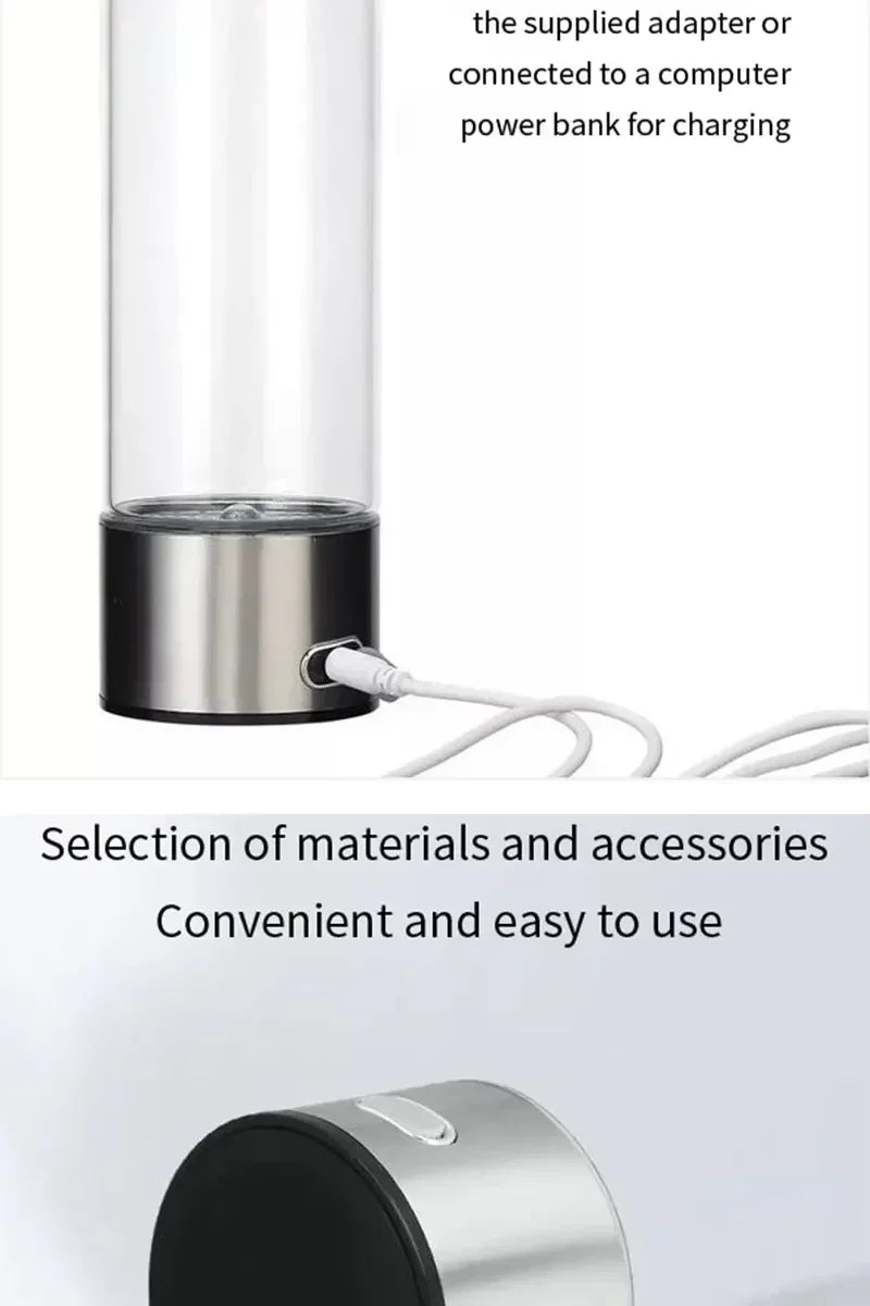 Rich Hydrogen Water Cup Portable Hydrogen Water H2 Generator Alkaline Maker Ionizer Bottle Super Antioxidan Titanium Filter