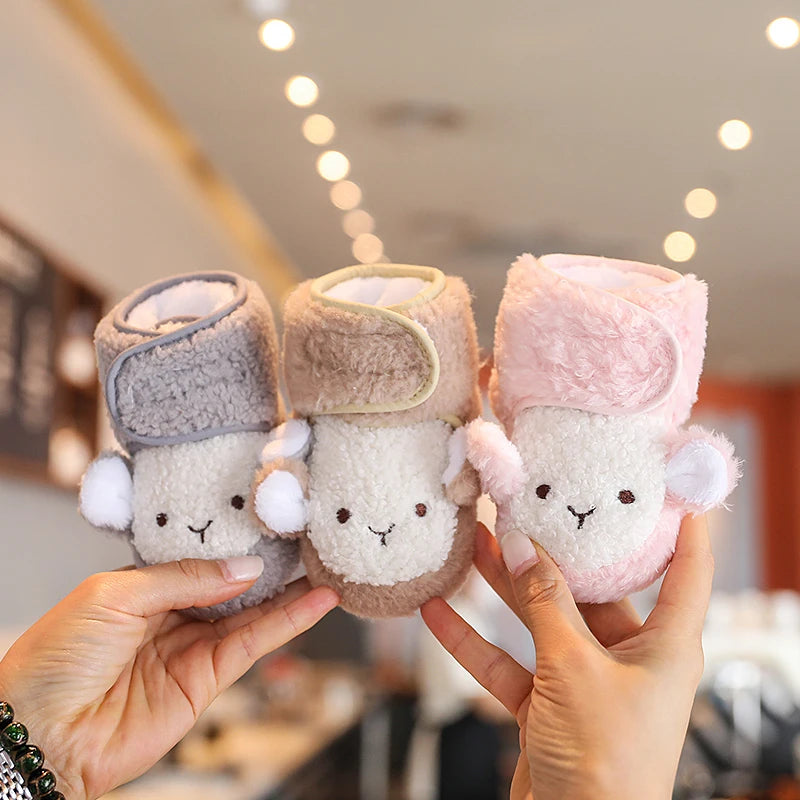 Winter New Cute Cartoon Baby Booties Boy Girl Boots Cotton Soft-Sole Non-Slip Warm Toddler First Walkers Infant Crib Shoes