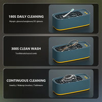 Portable Ultrasonic Cleaning Machine 45KHZ High Frequency Vibration Cleaner 360° Timing Washing for Jewelry/Eyeglass/Makeup Tool
