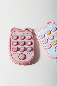 2024 New Baby Teether mobile phone Shape Silicone Teether Teething Toy Kids Sensory Educational Toy baby gift set