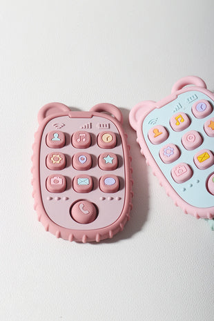 2024 New Baby Teether mobile phone Shape Silicone Teether Teething Toy Kids Sensory Educational Toy baby gift set