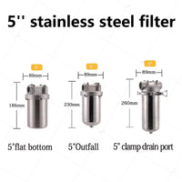 5inch Prefilter 304 Stainless steel hot water filter housing DN15 DN20 DN25 for high temperature high flow water filter housing