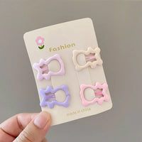 4pcs/set Cute Star Hair Clips Girl's Side Bangs Hair Accessories Small Clip Children's Hair Decorations Kids Accessories