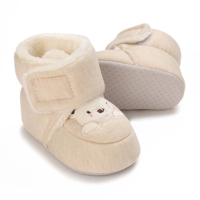 Winter New Cute Cartoon Baby Booties Boy Girl Boots Cotton Soft-Sole Non-Slip Warm Toddler First Walkers Infant Crib Shoes
