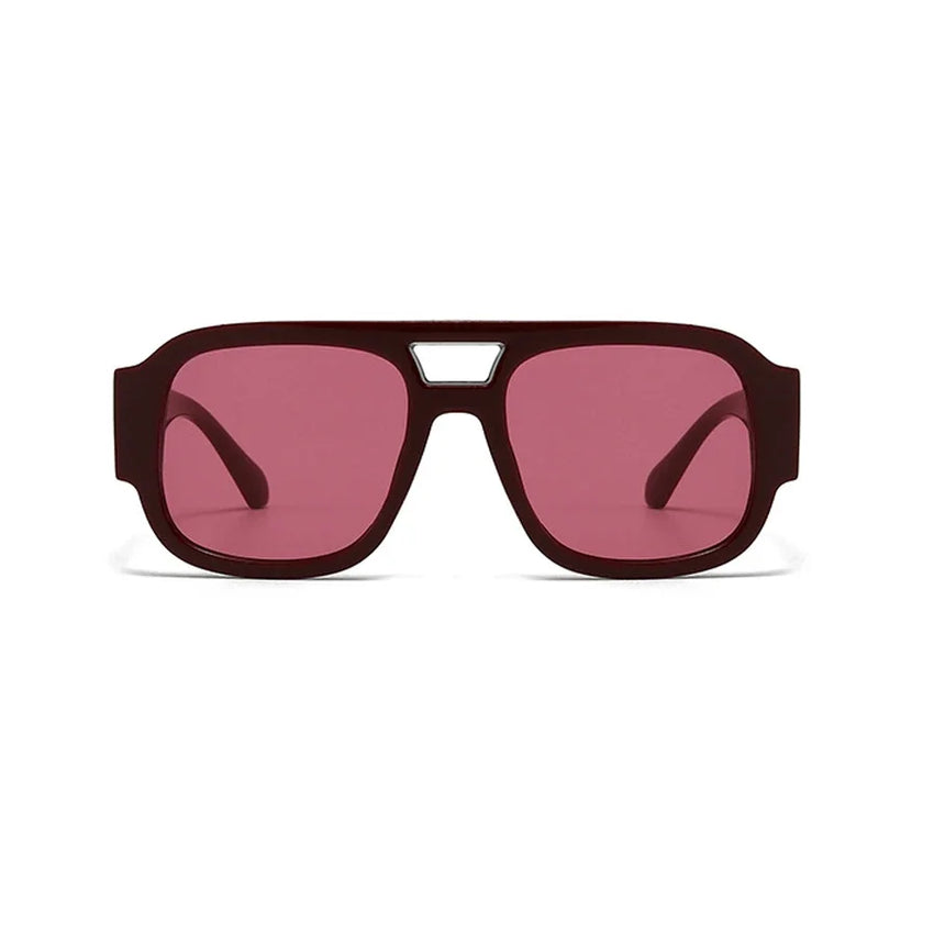 Fashion Double Bridges Square Sunglasses Women Candy Color Retro Wide Legs Men Sun Glasses Shades UV400