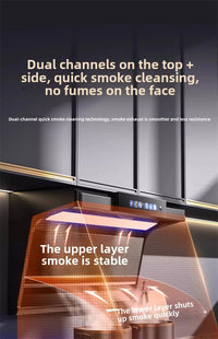 Household Range Hood for Kitchen Large Suction Range Hood Top Side Double Suction Exhaust Fan Small Kitchen Smoke Extractor