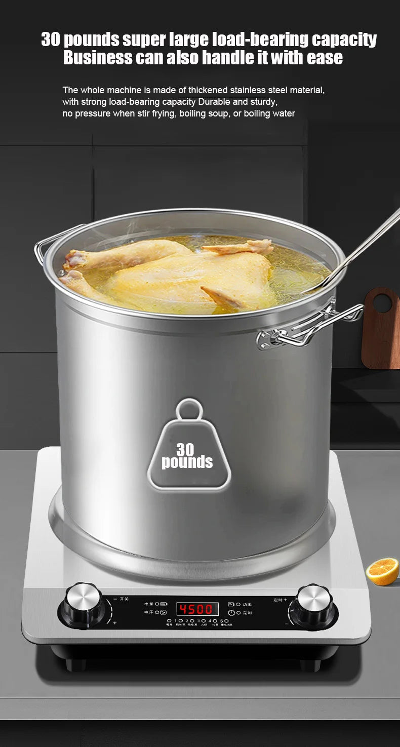 5000W Household Concave Induction Cooker High Power Intense Fire Non-Radiative Multifunction Stir Frying Electric Stove