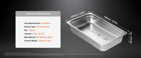 SucceBuy 4 inch Buffet Chafing Dishes Gastronorm Pans Steam Table Pans Tray Stainless Steel Food Container for Party BBQ Baking