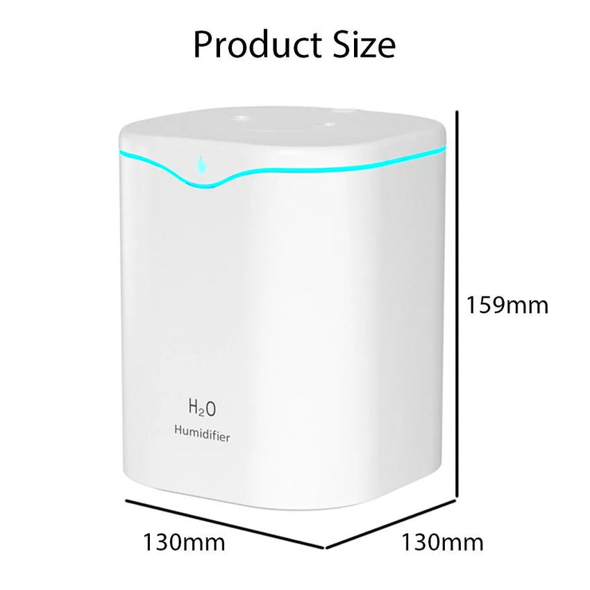 2L Large Capacity Dual Spray Humidifier USB Home Office Desktop Aroma Diffuser Mist Purifier Essential Oil Air humidificador