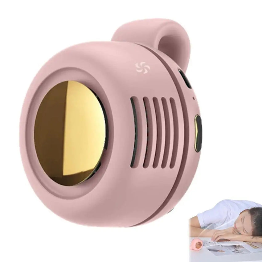 Portable Silent Mini Bladeless Electric Fan,Small fan Clip on Shirt Waist Mini Bladeless Fan Adjustable 3-Speed For Outdoor