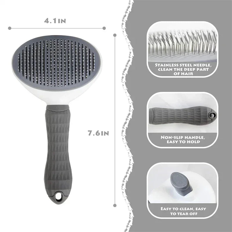 Stainless Steel Pet Hair Remover Brush for Dogs Cats Professional Deshedding Grooming Tool Home Pet Supplies Cat Dog Accessories