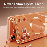 Luxury Electroplated Cover Bumper With Magnetic  Case For iPhone 17 Pro Max、17，With Privacy Screen Protector Full Camera Cover