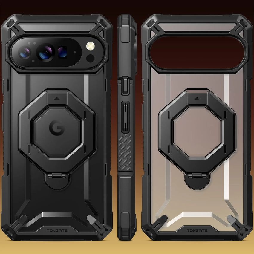 TONGATE for Pixel 10 Pro Case/Pixel 10 Case with 360° Spin Magnetic Stand Privacy Screen Protector Military Grade Protection