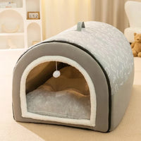 Warm Winter Cat Dog Bed Mat Deep Sleep Tent Cozy Geometric House Nest Removable Washable for Medium Large Dogs Pet Supplies