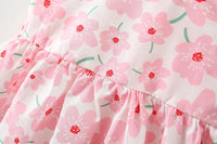 Summer Newborn Baby Clothes Toddler Girl Clothes Cotton Beach Suspender Dress+Sun Hat Princess Dresses