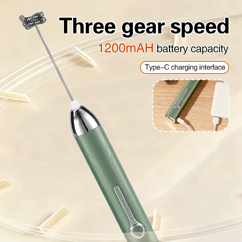TINSOL 2025 New Wireless Mini Handheld Milk Frother Type-C Rechargeable Coffee Frother Portable Kitchen Cooking Tool Foam Mixer