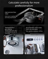 CAFOVO E130 E61 Dual Boiler Commercial Espresso Machine with Flow Control PID Espresso Maker OPV Adjustable Extraction Pressure