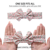 3Pcs/Set Cute Cotton Bows Baby Headbands Newborn Infant Ealstic Hairbands Boys Girsl Dot Striped Flower Print Kids Headwraps