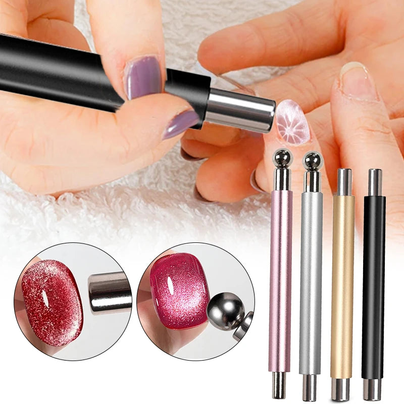Strong magnetic Long Double Head Nail Magnet Tool Pens Magnetic Cat Eye Gel Polish Nail Art Kit for DIY Salon Studio 2030