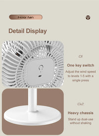 Wireless Fan Height Adjustable Outdoor Travel Camping Long Endurance USB Charging Portable Student Dormitory High Wind Power