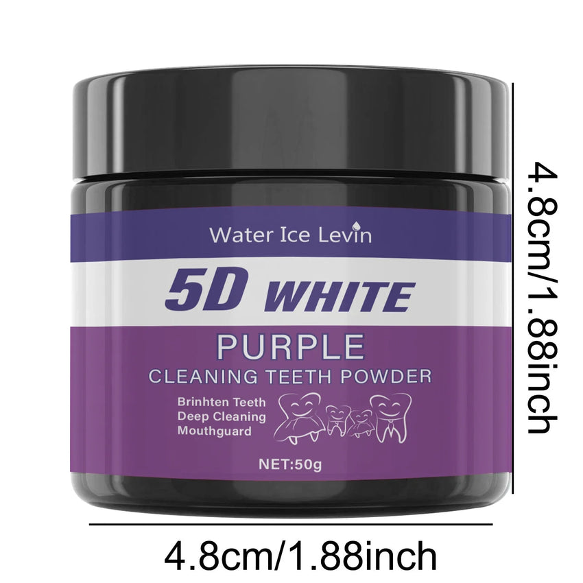 Purple Teeth Cleaning Powder - No Sulfuric Acid, Deep Cleansing and Polishing, Whitens Teeth Within 5 Days, Portable Daily Use