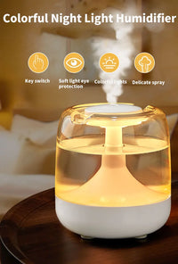 Mini humidifier colorful lamp small household spray aromatherapy machine, usb air humidifier for bedroom