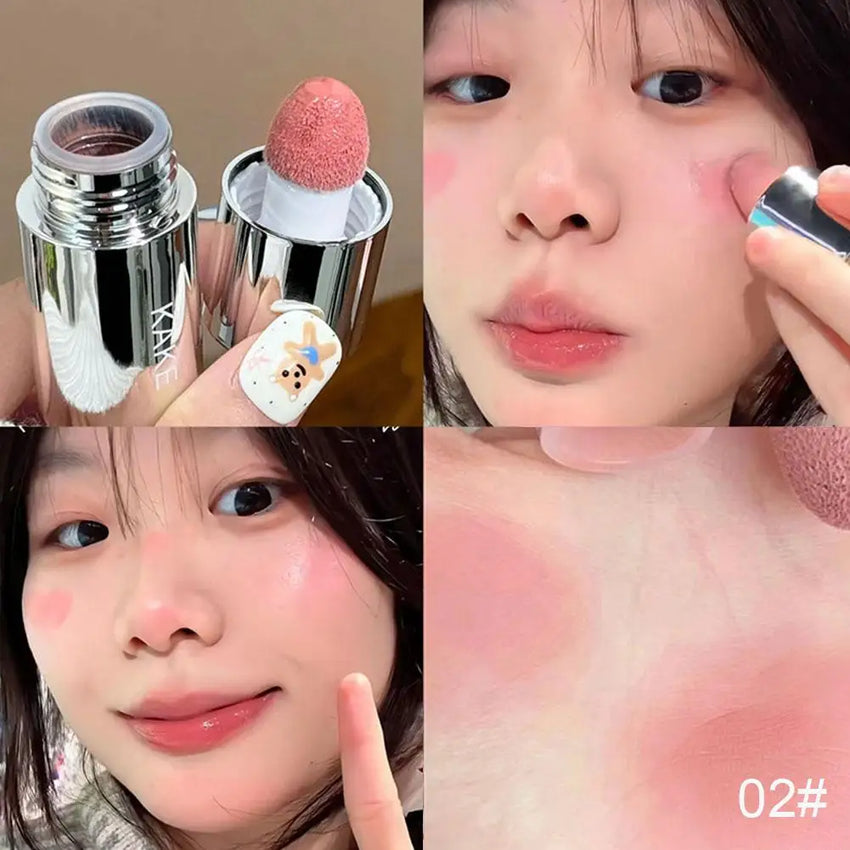 Velvet Liquid Blush Matte Sponge Head Blusher Natural Lasting Brighten facial Contour Blush Tint Makeup