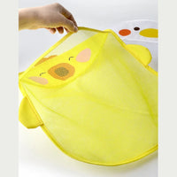 Baby Bath Toy Storage Bag Cartoon Cute Duck Mesh Quick Drying Bathroom Bath Bag with Suction Cup Drying Hanging Bag