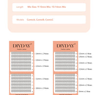 DIYDAY Comic Spire Eyelash Extension Premade Manga False Eyelashes Super Soft Light Feather-Feeling Anime Lashes for Makeup Tool