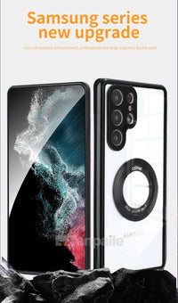 Privacy Glass Film Magnetic Case for Samsung S25 Ultra S24 S23 S22 S21 S20 Plus FE Double Side Tempered Glass[Camera Protector]