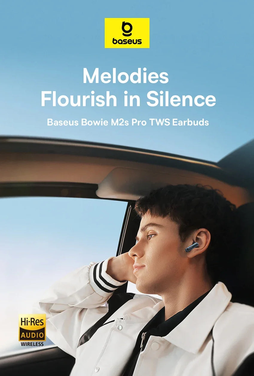Baseus Bowie M2s Pro Headphones Wireless Bluetooth 5.4 TWS Earphones Active Noise Cancelling Earbuds 4 Micphone ENC Hifi Headset